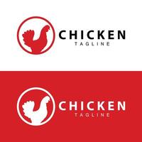 poulet logo ferme animal bétail poulet ferme conception frit poulet restaurant vecteur