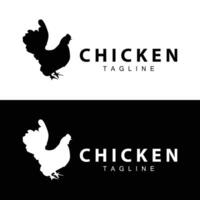 poulet logo ferme animal bétail poulet ferme conception frit poulet restaurant vecteur