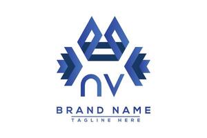 lettre nv bleu logo conception. vecteur logo conception pour entreprise.