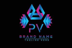 pv lettre logo conception. vecteur logo conception pour entreprise.