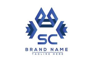 lettre sc bleu logo conception. vecteur logo conception pour entreprise.