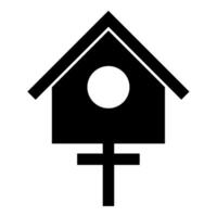oiseau boîte étourneau maison nichoir nidification icône noir Couleur vecteur illustration image plat style