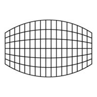 rectangle dans projection la grille à carreaux icône noir Couleur vecteur illustration image plat style