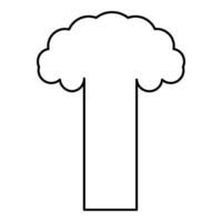 nucléaire explosion éclater champignon explosif destruction contour contour ligne icône noir Couleur vecteur illustration image mince plat style