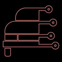 néon voiture diagnostic un service Matériel ordinateur Diagnostique état concept haute La technologie technologie analyse automatique une analyse réparation rouge Couleur vecteur illustration image plat style