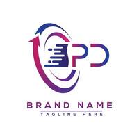 pd lettre logo conception. vecteur logo conception pour entreprise.