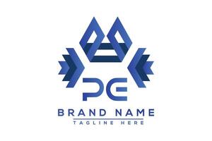 lettre pe bleu logo conception. vecteur logo conception pour entreprise.