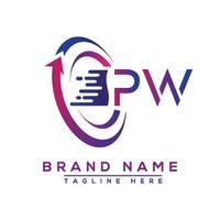 pw lettre logo conception. vecteur logo conception pour entreprise.