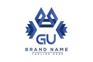 bleu gu lettre logo conception. vecteur logo conception pour entreprise.