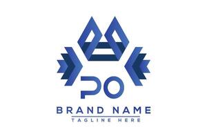 lettre po bleu logo conception. vecteur logo conception pour entreprise.