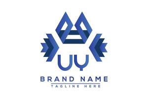lettre uy bleu logo conception. vecteur logo conception pour entreprise.