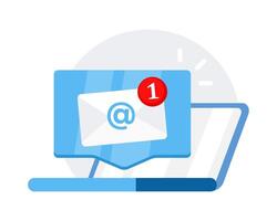 email message sur portable filtrer. message rappel, bulletin. notification sur ordinateur. vecteur illustration.