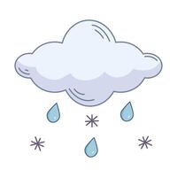 coloré vecteur icône sur le thème de temps avec une nuage de neige et pluie