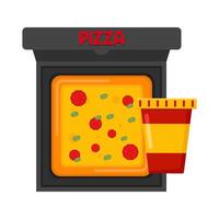 illustration de Pizza et un soda vecteur