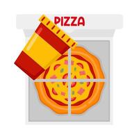 illustration de Pizza et un soda vecteur