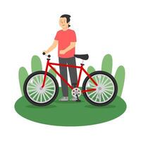 la personne avec vélo illustration vecteur