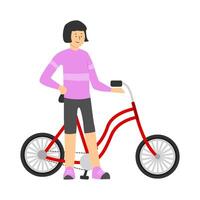 la personne avec vélo illustration vecteur