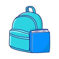 sac à dos école avec livre illustration vecteur