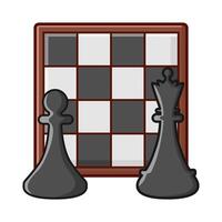 planche échecs, pion échecs avec reine échecs illustration vecteur
