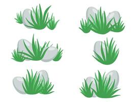Pâques des œufs dans herbe illustration vecteur