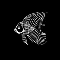 poisson ange - minimaliste et plat logo - vecteur illustration