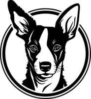 basenji - noir et blanc isolé icône - vecteur illustration