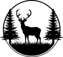 wapiti, noir et blanc vecteur illustration