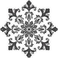 ai généré silhouette mandala fleur flocon de neige en forme de noir Couleur seulement vecteur