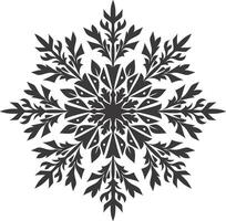 ai généré silhouette mandala fleur flocon de neige en forme de noir Couleur seulement vecteur