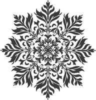 ai généré silhouette mandala fleur flocon de neige en forme de noir Couleur seulement vecteur