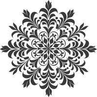 ai généré silhouette mandala fleur flocon de neige en forme de noir Couleur seulement vecteur