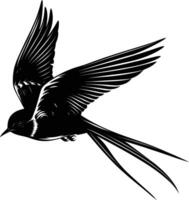 ai généré silhouette avaler oiseau écorcher noir Couleur seulement plein corps vecteur