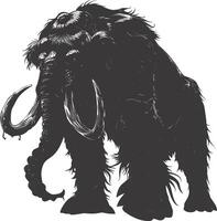 ai généré silhouette mammouth le ancien mythique préhistorique créatures noir Couleur seulement vecteur