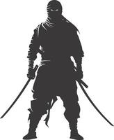 ai généré silhouette ninja assassin noir Couleur seulement plein corps vecteur