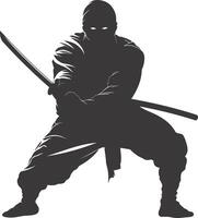 ai généré silhouette ninja noir Couleur seulement plein corps vecteur