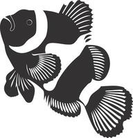 ai généré silhouette poisson clown noir Couleur seulement plein corps vecteur