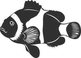 ai généré silhouette poisson clown noir Couleur seulement plein corps vecteur