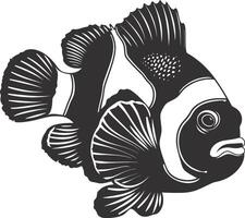 ai généré silhouette poisson clown noir Couleur seulement plein corps vecteur