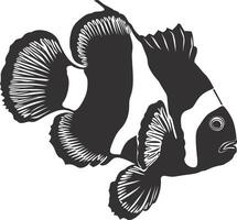 ai généré silhouette poisson clown noir Couleur seulement plein corps vecteur