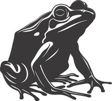 ai généré silhouette grenouille noir Couleur seulement plein corps vecteur