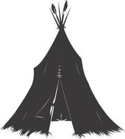 ai généré silhouette Indien tribal tente noir Couleur seulement plein vecteur