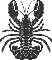 ai généré silhouette Homard noir Couleur seulement plein corps vecteur