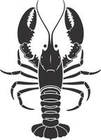 ai généré silhouette Homard noir Couleur seulement plein corps vecteur