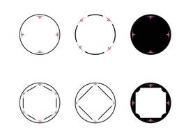 abstrait cercle noir et rose ancien couronne vecteur illustration