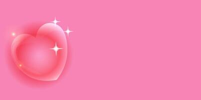 la Saint-Valentin journée carte postale modèle avec cœur en forme de des ballons sur rouge Contexte. mignonne l'amour bannière ou salutation carte vecteur
