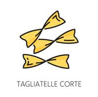 italien tagliatelles corté Pâtes, nourriture contour icône vecteur