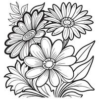 floral contour dessin coloration livre pages pour les enfants et adultes vecteur