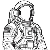 astronaute contour coloration page illustration pour les enfants et adulte vecteur