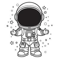 les enfants astronaute contour coloration page illustration pour les enfants et adulte vecteur