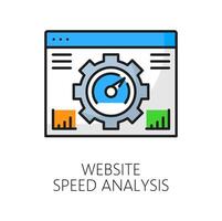 site Internet la vitesse analyse. la toile Audit Couleur ligne icône vecteur